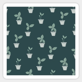 Seamless pattern with potted plants Sticker